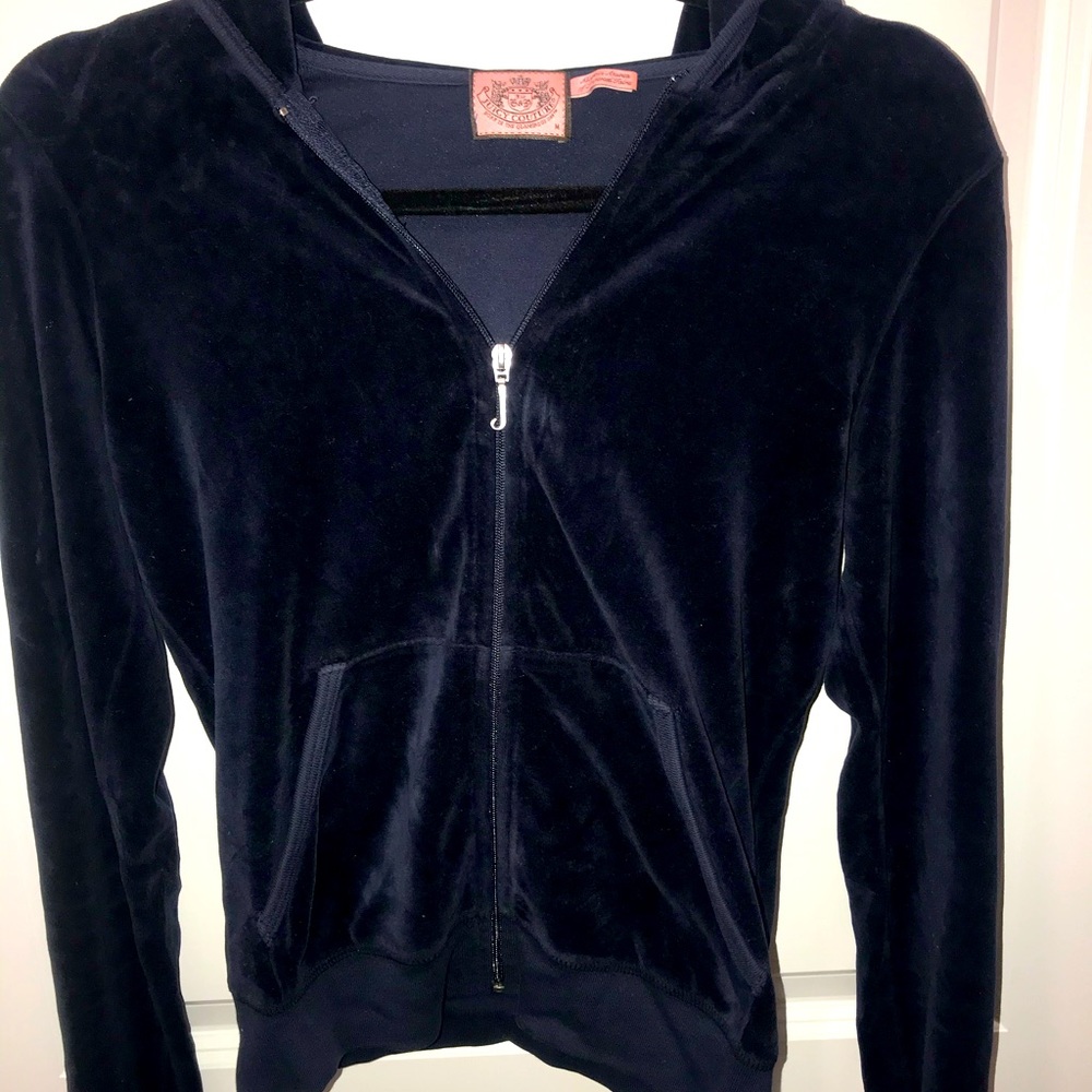 Navy velvet juicy couture zip up